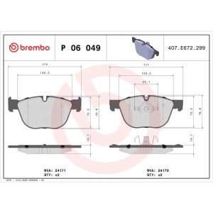 Brembo Brake Pad, Fmsi Number D1294-8411, Low-Metallic, Set of 4 – P06049