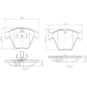 Brembo Brake Pad, Nao, Fmsi Number D918-7799, Ceramic, Set of 4 – P06054N