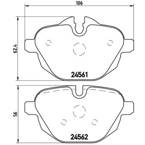 Brembo Brake Pad, Xtra Line, Fmsi Number D1473-8672, Low-Metallic, Set of 4, With Mounting Hardware – P06064X