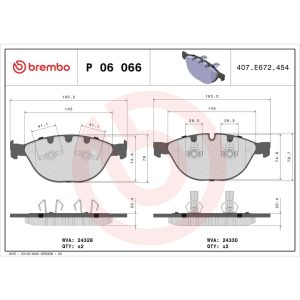Brembo Brake Pad, Fmsi Number D1151-8551, Low-Metallic, Set of 4 – P06066