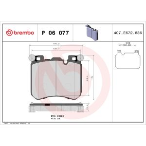 Brembo Brake Pad, Fmsi Number D1429-8546, Low-Metallic, Set of 4 – P06077