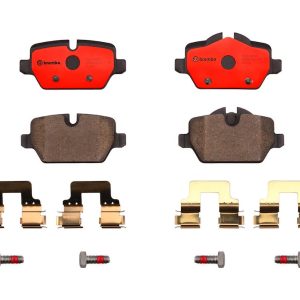 Brembo Brake Pad, Nao, Fmsi Number D1554-8764, Ceramic, Set of 4, With Hardware – P06080N