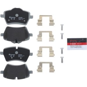 Brembo Brake Pad, Nao, Fmsi Number D1204-8324, Ceramic, Set of 4, With Hardware/ Brake Caliper Screws – P06086N