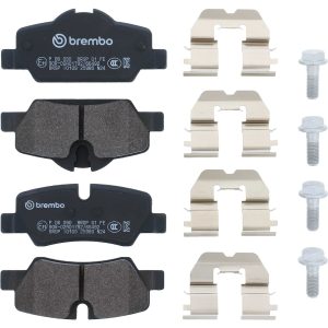 Brembo Brake Pad, Fmsi Number D1800-9032, Low-Metallic, Set of 4, With Hardware/ Brake Caliper Screws – P06090