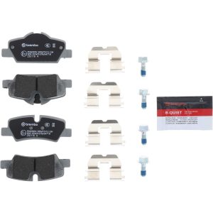 Brembo Brake Pad, Nao, Fmsi Number D1800-9032, Ceramic, Set of 4, With Hardware/ Brake Caliper Screws – P06090N