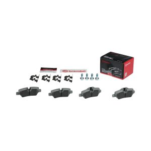 Brembo Brake Pad, Nao, Fmsi Number D1800-9032, Ceramic, Set of 4, With Hardware/ Brake Caliper Screws – P06090N