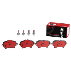 Brembo Brake Pad, Nao, Fmsi Number D1801-9033, Ceramic, Set of 4, With Brake Caliper Screws – P06092N