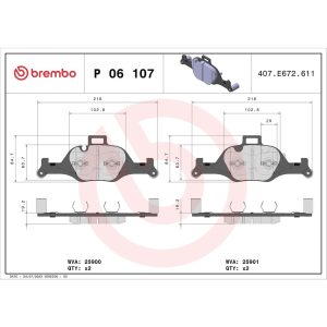 Brembo Brake Pad, Fmsi Number D2060-9293, Low-Metallic, Set of 4 – P06107