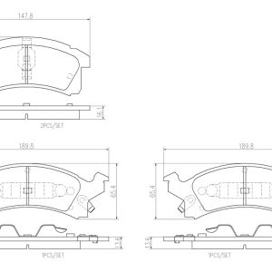 Brembo Brake Pad, Nao, Fmsi Number D506-7385, Ceramic, Set of 4 – P09012N