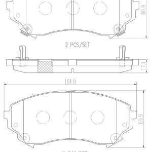 Brembo Brake Pad, Nao, Fmsi Number D1331-8443, Ceramic, Set of 4, With Hardware – P09018N