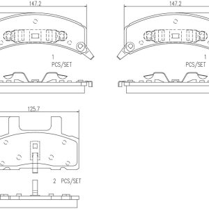 Brembo Brake Pad, Nao, Fmsi Number D369-7259, Ceramic, Set of 4 – P10021N