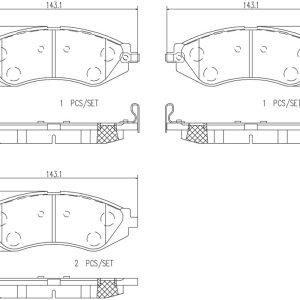 Brembo Brake Pad, Nao, Fmsi Number D1035-7779, Ceramic, Set of 4 – P10032N