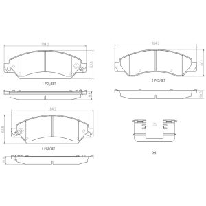 Brembo Brake Pad, Nao, Fmsi Number D1380-7997, Ceramic, Set of 4, With Hardware – P10034N