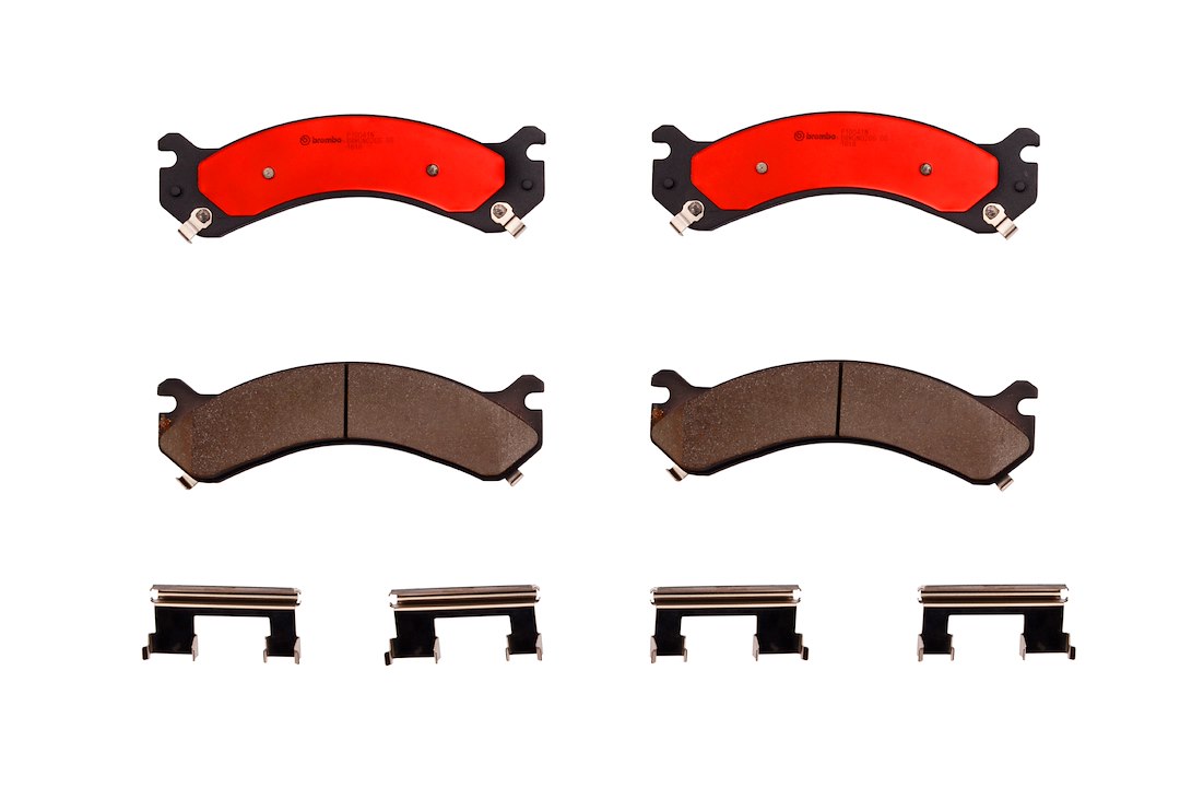Brembo Brake Pad, Nao, Fmsi Number D909-7788, Ceramic, Set of 4, With Hardware – P10041N