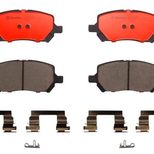 Brembo Brake Pad, Nao, Fmsi Number D956-7855, Ceramic, Set of 4, With Hardware – P10043N