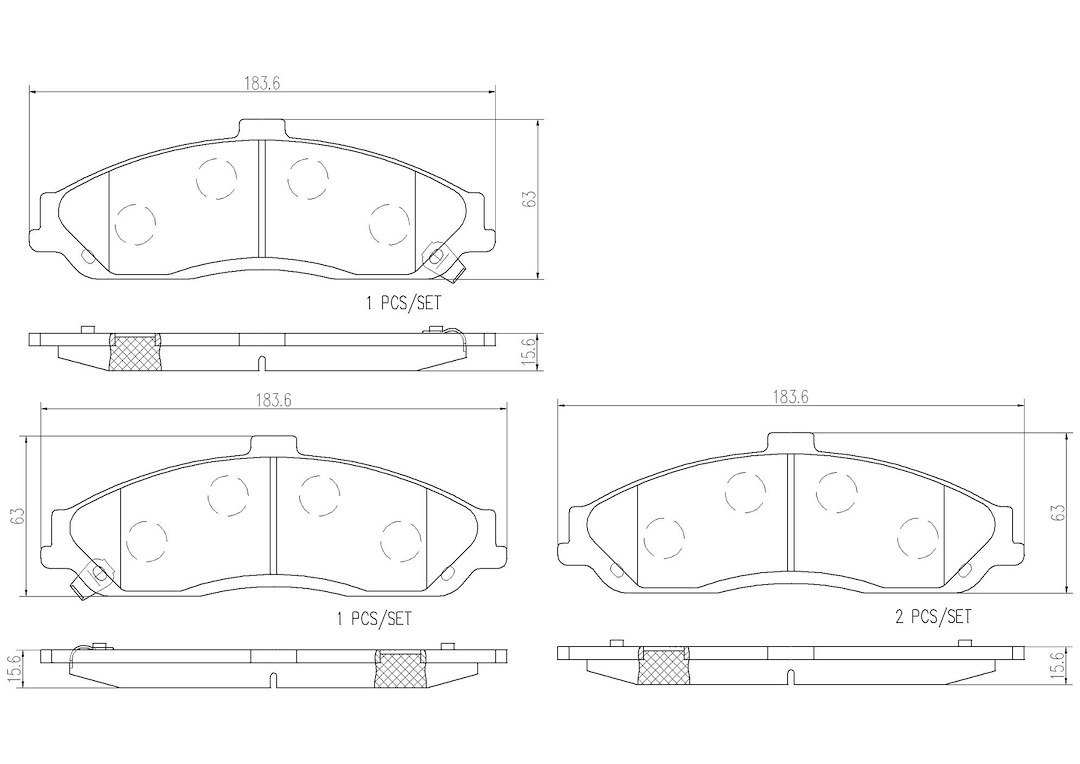 Brembo Brake Pad, Nao, Fmsi Number D731-8230, Ceramic, Set of 4, With Hardware – P10052N