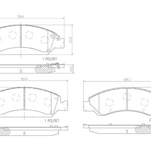 Brembo Brake Pad, Nao, Fmsi Number D1363-8472, Ceramic, Set of 4 – P10058N