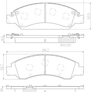 Brembo Brake Pad, Nao, Fmsi Number D1367-8472, Ceramic, Set of 4, With Hardware – P10065N