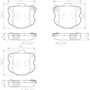Brembo Brake Pad, Nao, Fmsi Number D1419-8303, Ceramic, Set of 4 – P10066N