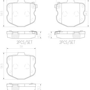 Brembo Brake Pad, Nao, Fmsi Number D1419-8302, Ceramic, Set of 4 – P10069N