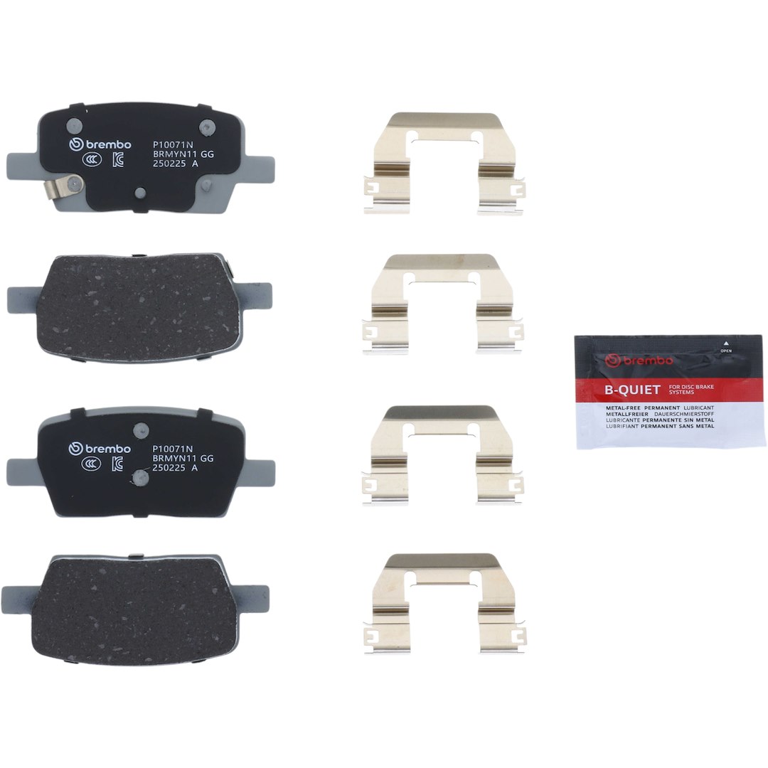 Brembo Brake Pad, Nao, Fmsi Number D1914-9105, Ceramic, Set of 4 – P10071N