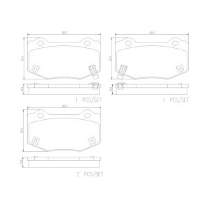 Brembo Brake Pad, Prime Line, Fmsi Number D1718-8943, Low-Metallic, Set of 4, With Pad Wear Sensor – P10090