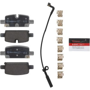 Brembo Brake Pad, Nao, Fmsi Number D2174-9419, Ceramic, Set of 4, With Brake Lubricant/ Pad Wear Sensor/ Mounting Hardware – P10098N