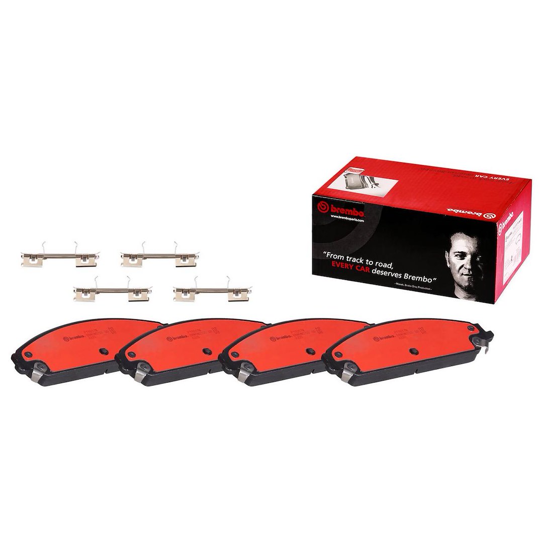 Brembo Brake Pad, Nao, Fmsi Number D1058-7965, Ceramic, Set of 4, With Hardware – P11017N