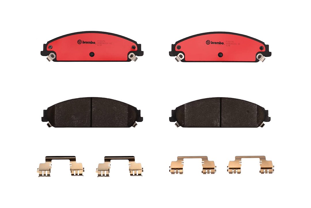 Brembo Brake Pad, Nao, Fmsi Number D1058-7965, Ceramic, Set of 4, With Hardware – P11017N