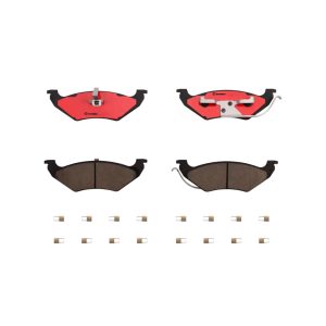 Brembo Brake Pad, Nao, Fmsi Number D751-7424, Ceramic, Set of 4, With Hardware – P11027N