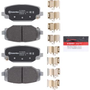 Brembo Brake Pad, Nao, Fmsi Number D1596-8811, Ceramic, Set of 4, With Hardware – P11032N
