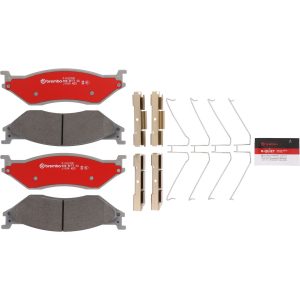 Brembo Brake Pad, Xtra Severe Duty, Fmsi Number D1066-7972, Ceramic, Set of 4, With Pad Shims/ Mounting Hardware/ Brake Lubricant – P11037SD
