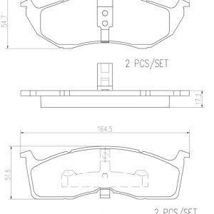 Brembo Brake Pad, Nao, Fmsi Number D730-7623, Ceramic, Set of 4, With Hardware – P11038N