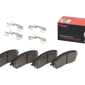 Brembo Brake Pad, Prime Line, Fmsi Number D1056-7962/ D1056-8766, Low-Metallic, Set of 4, With Mounting Hardware – P11041