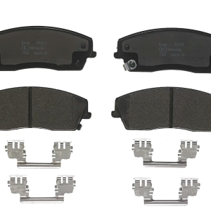 Brembo Brake Pad, Prime Line, Fmsi Number D1056-7962/ D1056-8766, Low-Metallic, Set of 4, With Mounting Hardware – P11041