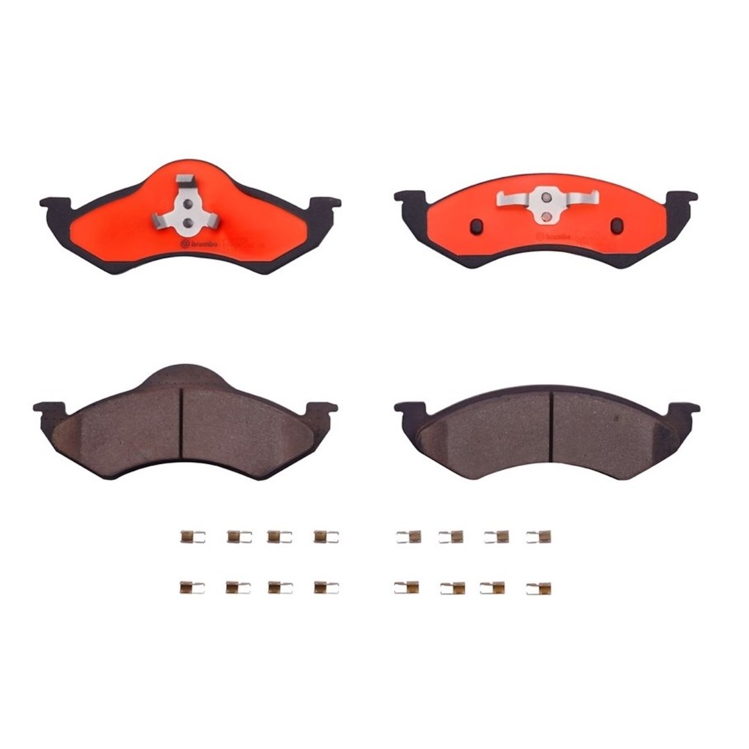 Brembo Brake Pad, Nao, Fmsi Number D820-7616, Ceramic, Set of 4, With Hardware – P18005N
