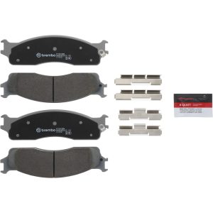 Brembo Brake Pad, Nao, Fmsi Number D965-7864, Ceramic, Set of 4, With Hardware – P18008N