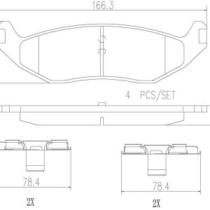 Brembo Brake Pad, Nao, Fmsi Number D967-7867, Ceramic, Set of 4, With Hardware – P18010N