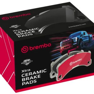 Brembo Brake Pad, Xtra Severe Duty, Fmsi Number D967-7867, Ceramic, Set of 4, With Pad Shims/ Mounting Hardware/ Brake Lubricant – P18010SD
