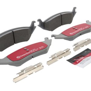 Brembo Brake Pad, Xtra Severe Duty, Fmsi Number D967-7867, Ceramic, Set of 4, With Pad Shims/ Mounting Hardware/ Brake Lubricant – P18010SD