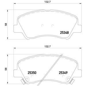 Brembo Brake Pad, Xtra Line, Fmsi Number D1593-8806, Low-Metallic, Set of 4, With Pad Wear Sensor and Mounting Hardware – P18025X