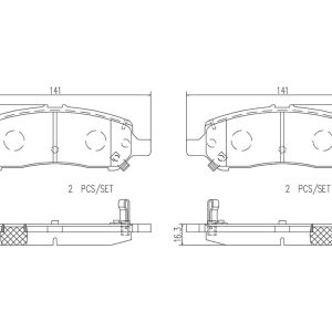 Brembo Brake Pad, Nao, Fmsi Number D1647-8875, Ceramic, Set of 4, With Hardware – P18031N