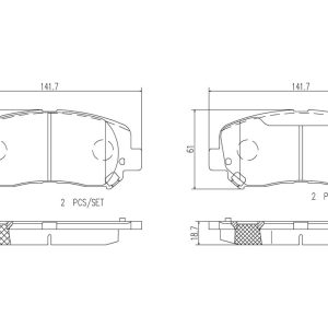 Brembo Brake Pad, Nao, Fmsi Number D1640-8982, Ceramic, Set of 4, With Hardware – P18032N