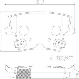 Brembo Brake Pad, Nao, Fmsi Number D1057-8495, Ceramic, Set of 4, With Hardware – P18033N