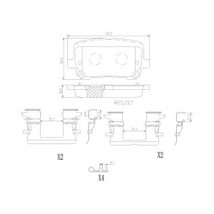 Brembo Brake Pad, Nao, Fmsi Number D1766-8997, Ceramic, Set of 4 – P18038N