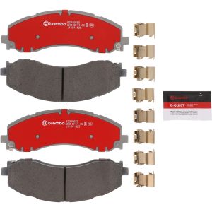 Brembo Brake Pad, Xtra Severe Duty, Fmsi Number D2223-9462, Ceramic, Set of 4, With Pad Wear Sensor/ Mounting Hardware/ Brake Lubricant – P23196SD