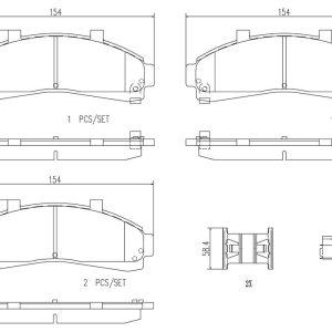 Brembo Brake Pad, Nao, Fmsi Number D652-7532, Ceramic, Set of 4, With Hardware – P24041N
