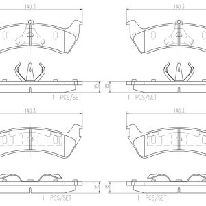 Brembo Brake Pad, Nao, Fmsi Number D667-7545, Ceramic, Set of 4, With Hardware – P24042N