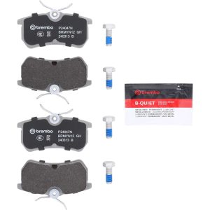 Brembo Brake Pad, Nao, Fmsi Number D886-7763, Ceramic, Set of 4, With Hardware – P24047N