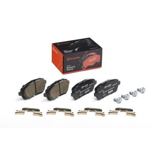 Brembo Brake Pad, Xtra Line, Fmsi Number D1454-8653/ D1454-8738/ D1961-8653, Low-Metallic, Set of 4, With Mounting Hardware – P24072X